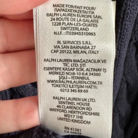 Polo Ralph Lauren Sweater Mens 4XL Navy Blue Cable Knit Half Zip Pullover NWT - Picture 10 of 10